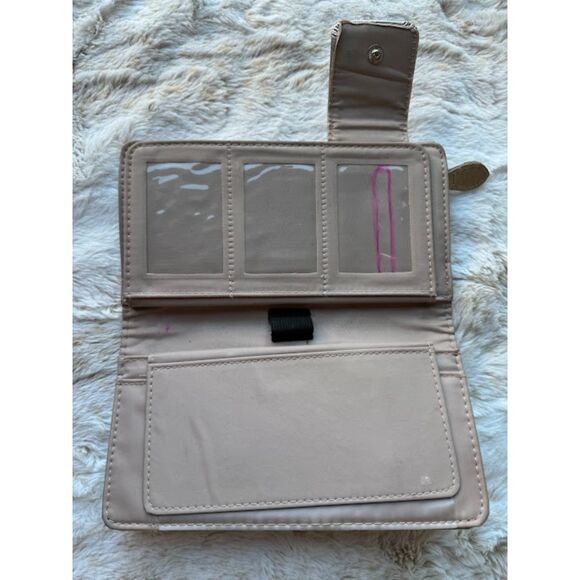 Bundle of 2 Girl's Wallets Cute Teen Youth Purple Gold Flowers Hearts 3D Stylish - Picture 2 of 9